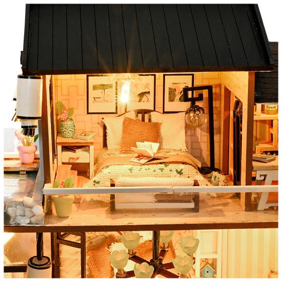 Slaapkamer in het miniatuur huisje