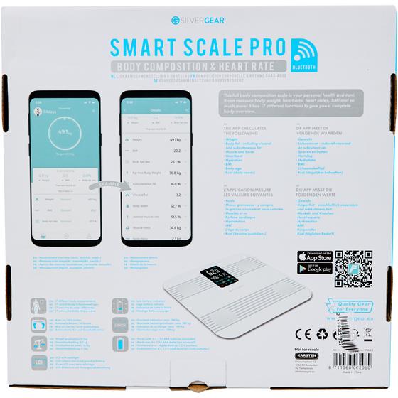 Silvergear smart bathroom scale - white - bottom of packaging