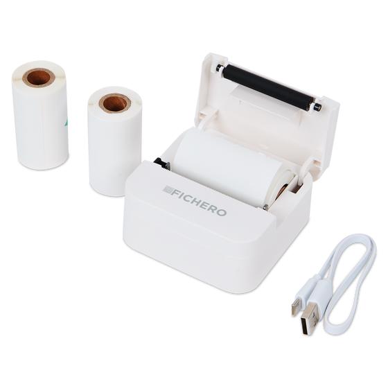 Mini pocket printer - 300 dpi with paper rolls and USB cable