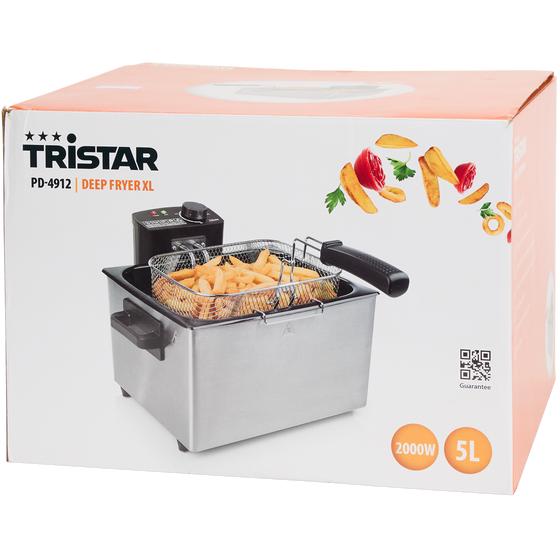 Tristar XL deep fryer in packaging