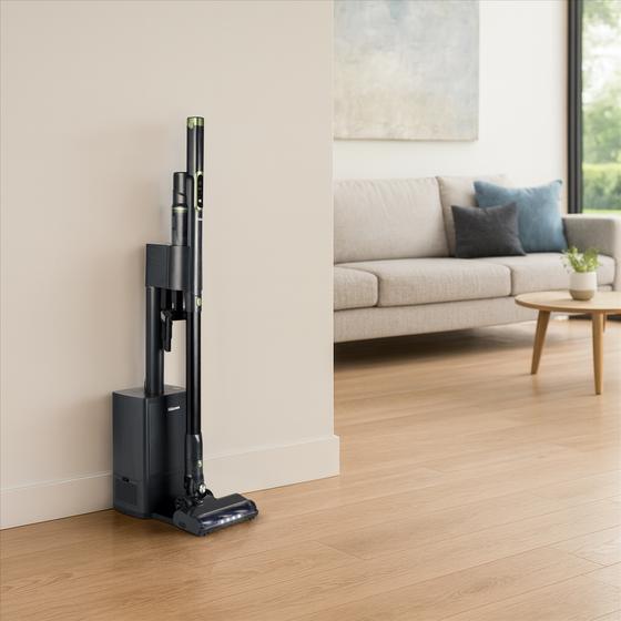 Tristar cordless vacuum cleaner with charging station in living room