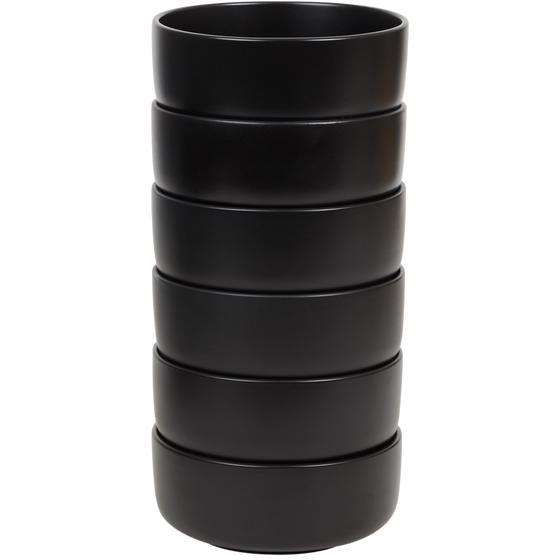 Dinner set - matte black - bowls stacked
