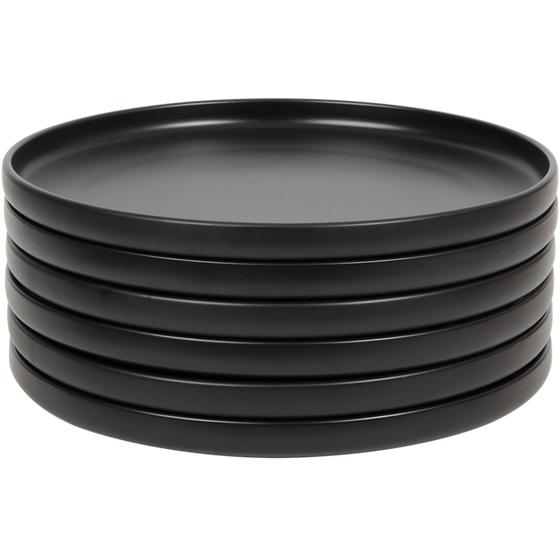 Dinner set - matte black - sinner plates stacked