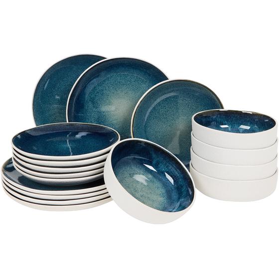 Paksos dinner set – blue/white – complete set