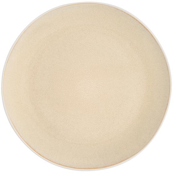18-piece Paksos dinner set in sand/white - top view of dinner plate