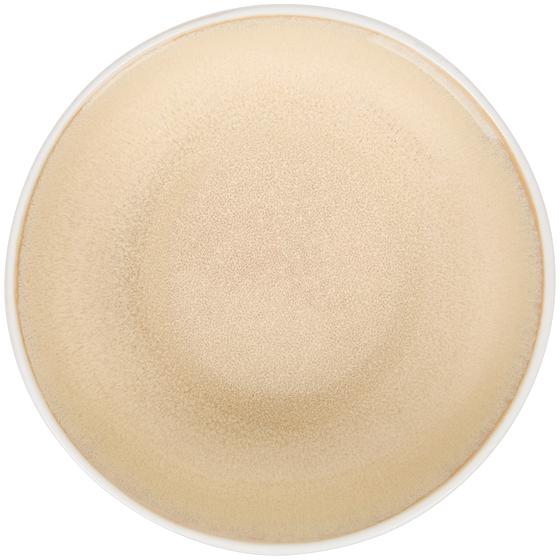 18-piece Paksos dinner set in sand/white - top view of plate