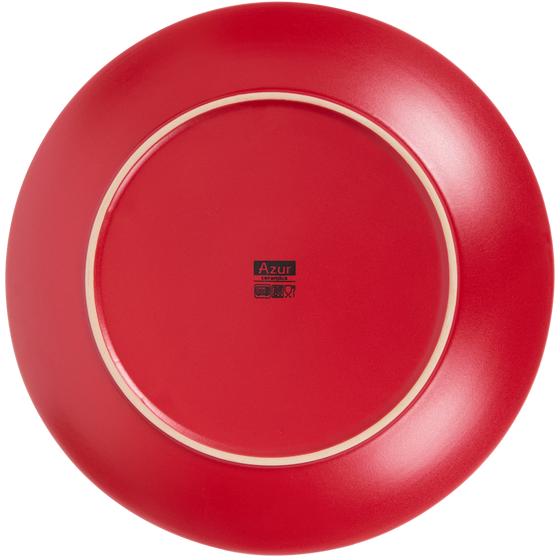 Dinner set with Christmas print - red - bottom of plate