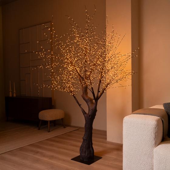 Lichtboom met goudkleurige ledlampjes 220 x 200 cm | 3072 goudkleurige + 448 knipperende leds