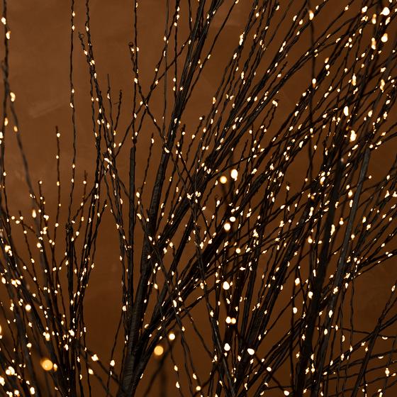 Light tree with gold-coloured LED lights - close-up of lights