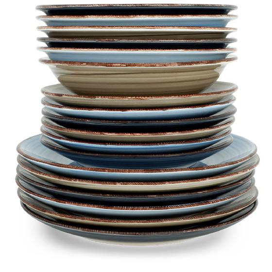 Plate set Azur 18-piece set | 6 persons stacked