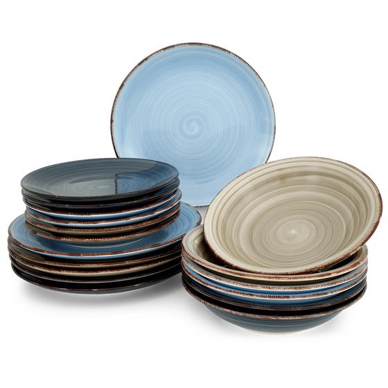 Plate set Azur 18-piece set | 6 persons