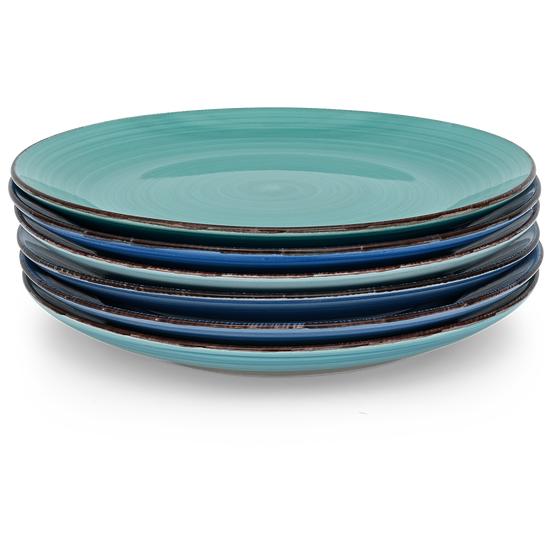 Service Curaçao - bleu pile of small plates