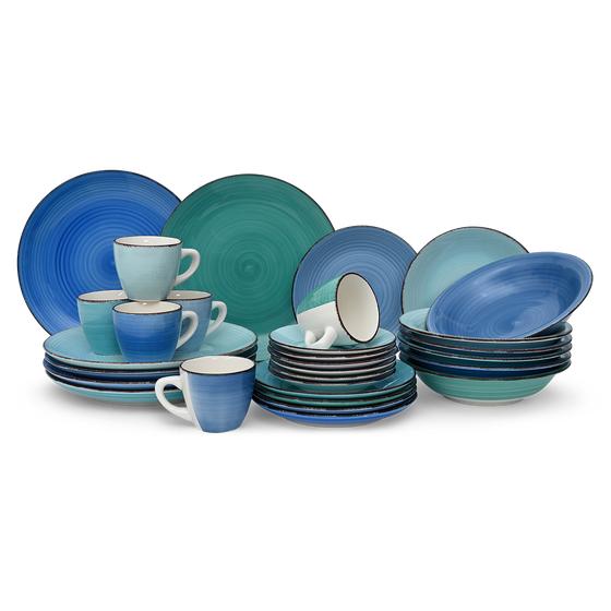 Curaçao tableware set - Blue 30-piece set | 6 persons