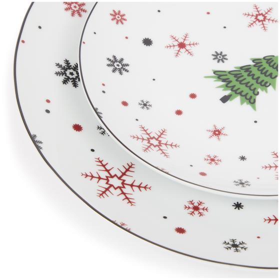 Plate set Christmas tree - red  - side view