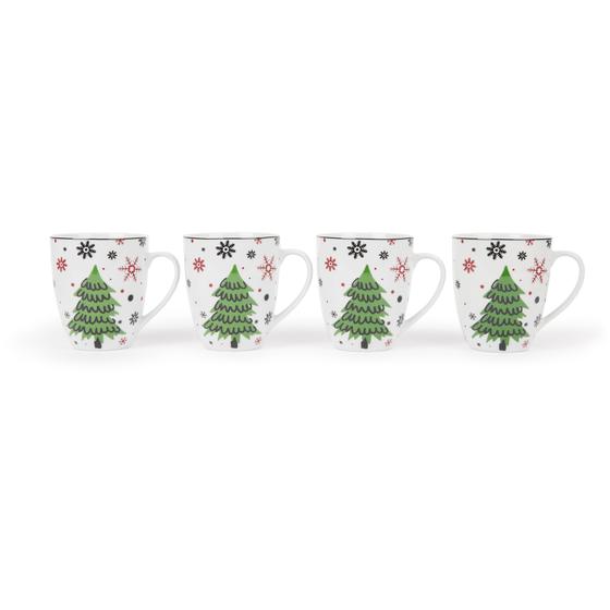 Plate set Christmas tree - red  - cups