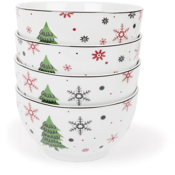 Plate set Christmas tree - red  - stacked bowls