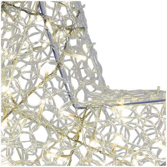 Étoile de Noël 120 LED 58 cm allumée vue de près