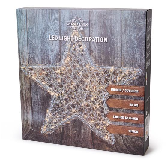 Christmas star with 120 LED lights in packaging