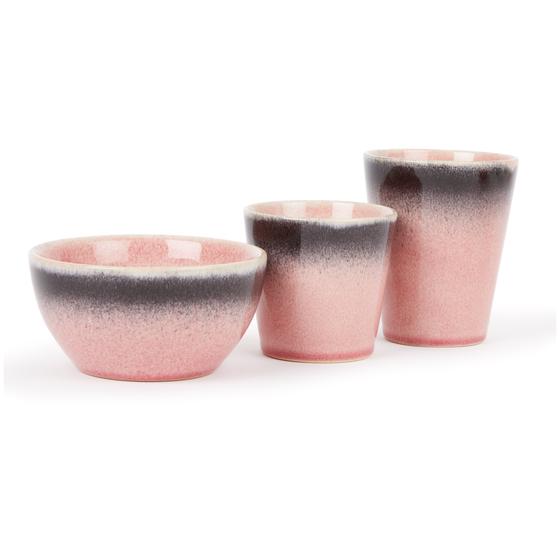 18-piece Fire cup and bowl set - pink set