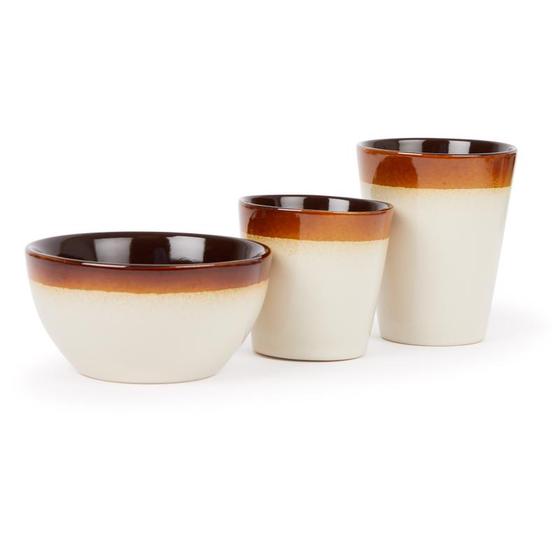 Mistral mug and bowl set cream brown