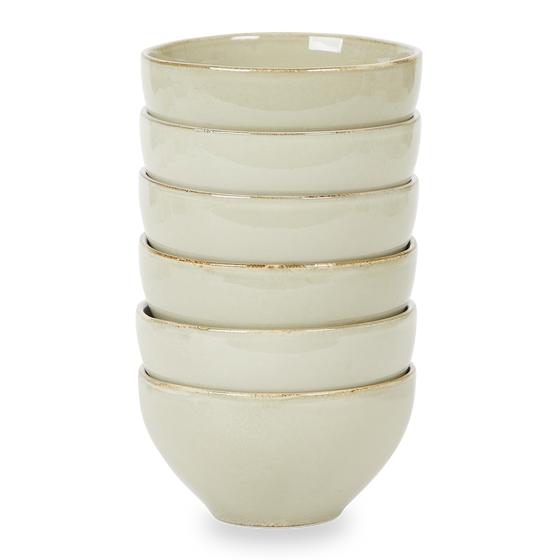 Earthenware tableware set - stone grey bowls