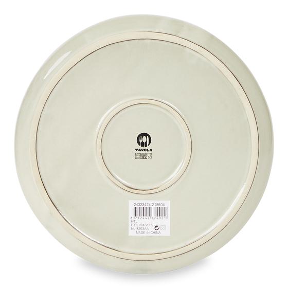 Earthenware tableware set - stone grey back dinnerplate