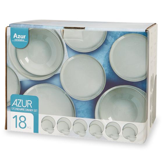 Earthenware tableware set - stone grey box