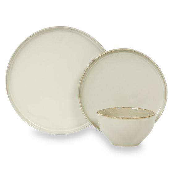 Earthenware tableware set - stone grey items set