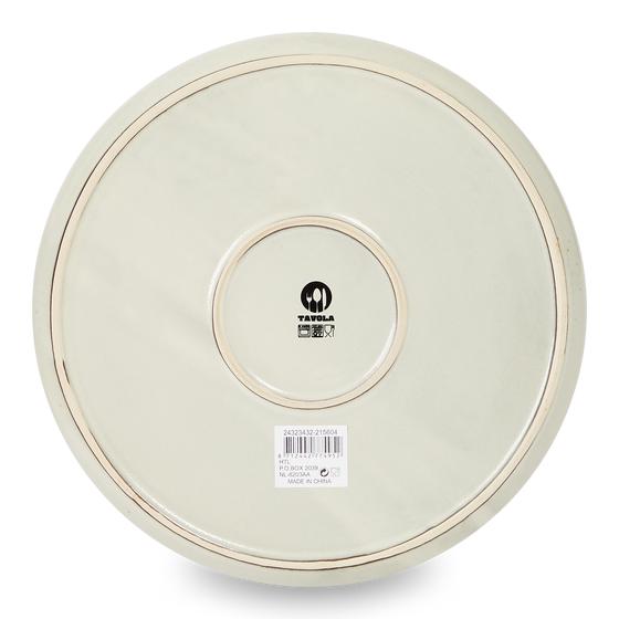 Earthenware tableware set - stone grey back breakfast plate