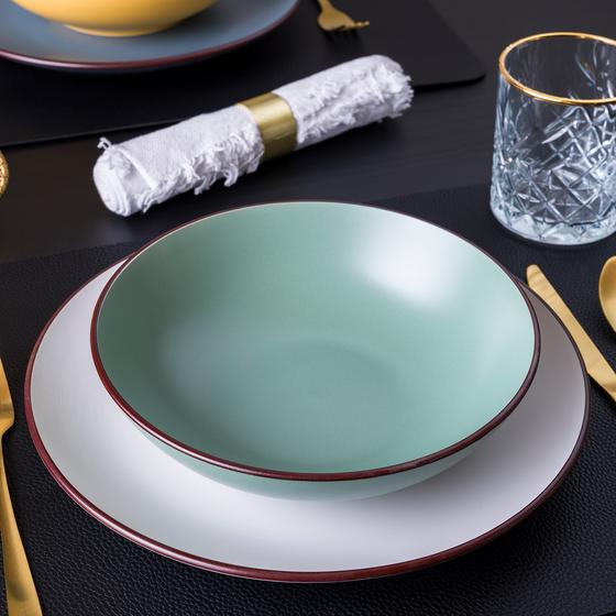 Plate set multicoloured - on table