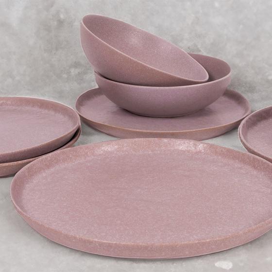 18-delige dinnerset - pastel roze sfeerfoto