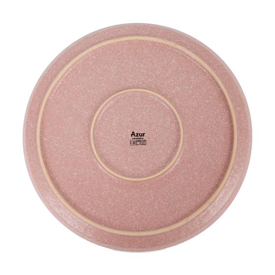 18-delige dinnerset - pastel roze onderkant bord