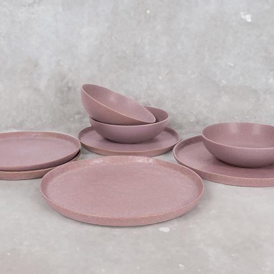 18-delige dinnerset - pastel roze sfeerfoto veraf