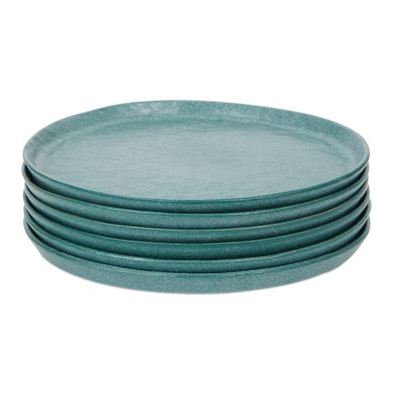 18-delige dinnerset - pastel groen ontbijtborden opgestapeld