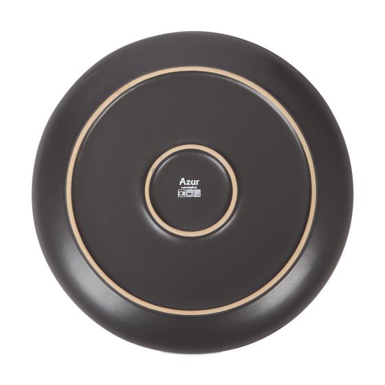 Shiny dinner set - grey - bottom view dinner plate