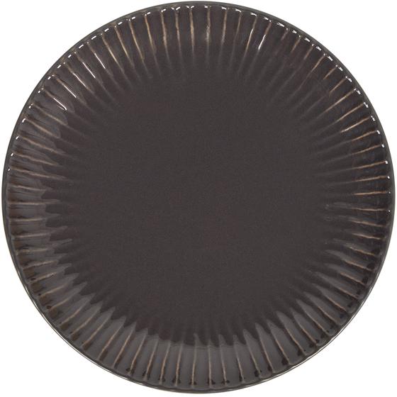 Shiny dinner set - grey - top view plate