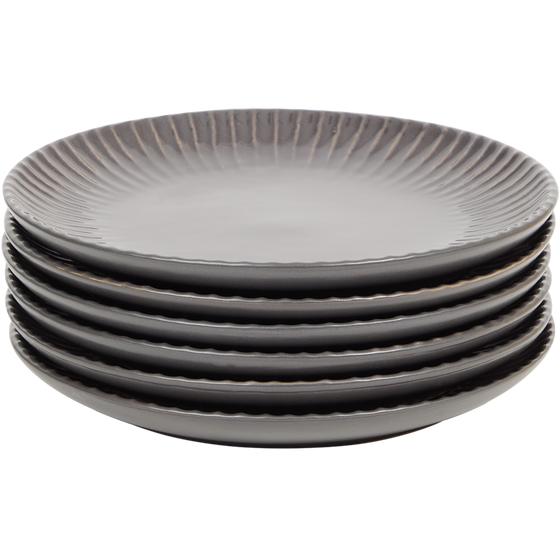 Shiny dinner set - grey - dinner plates
