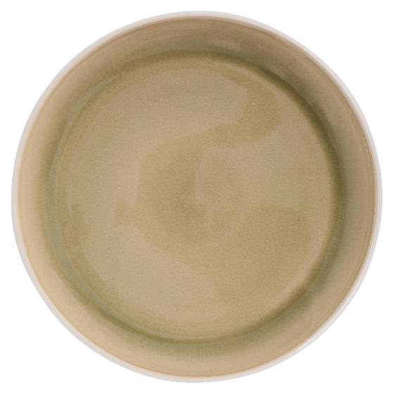 Dinner set - green / white - plate top view