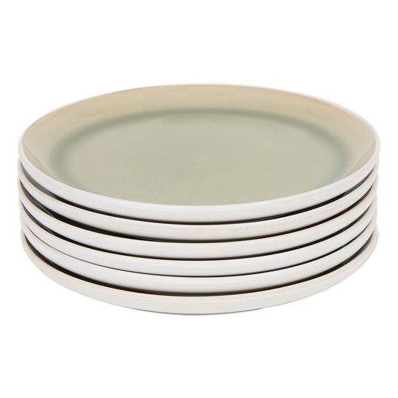 Dinner set - green / white - plates