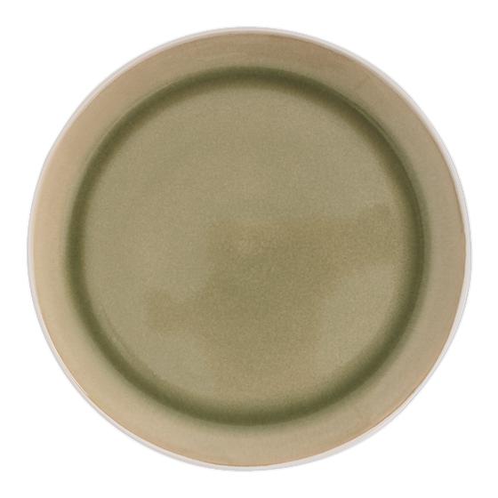 Dinner set - green / white - plate top view