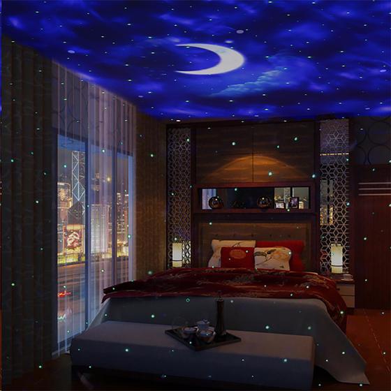Night Sky Laser Projector projecting on the ceiling