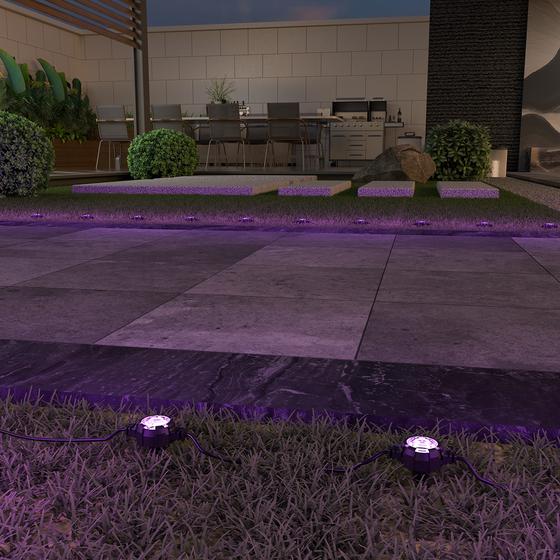 Spots de jardin à piquer 3 pink light in the ground