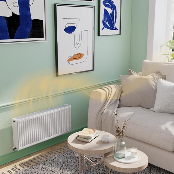 Radiator fan set - 3-piece - cables - switched on in living room