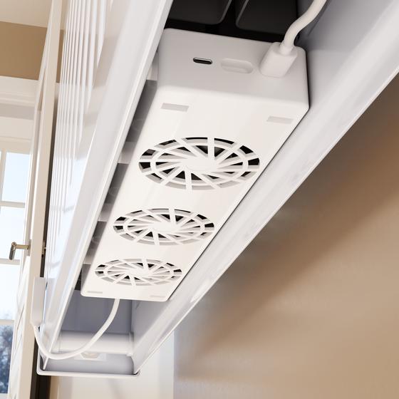 Radiator fan set - 3-piece - installed under radiator