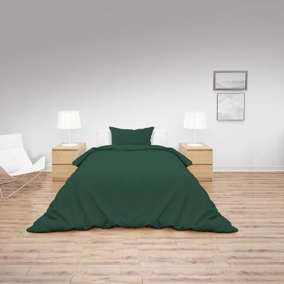 Green duvet cover velvet 140 x 200 1-person in bedroom