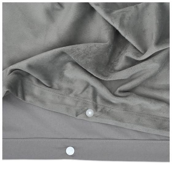 Gray duvet cover velvet 140 x 200 closure