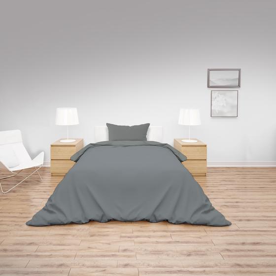 1-person gray duvet cover velvet 140 x 200