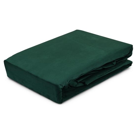 Groen dekbedovertrek velvet 200 x 200 opgevouwen