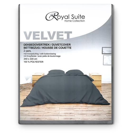 Gray duvet cover velvet 200 x 200 in packaging