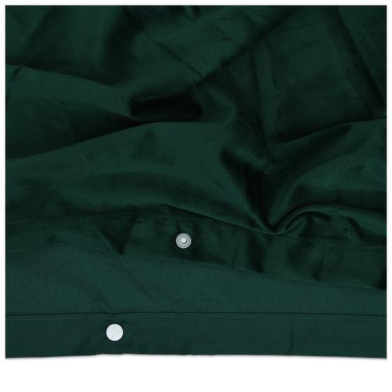 Green duvet cover velvet 240 x 220 closure